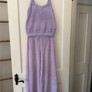 Suzi Kondi Lilac Terry Toweling Top And Bottom Set. Worn Twice. XS